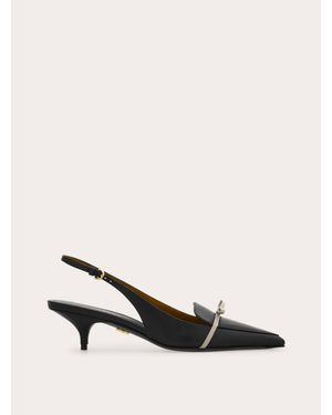 Ferragamo Slingback With Bow Mini Bow Detail .5 - Natural