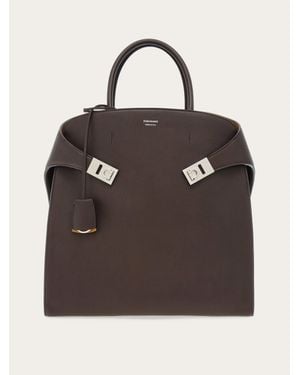 Ferragamo Hug Tote Bag - Brown