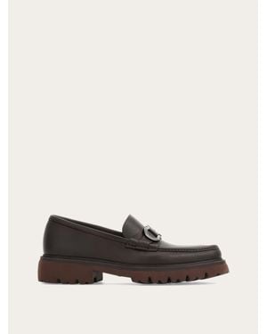 Ferragamo Moccasin With Gancini Ornament .5 - White