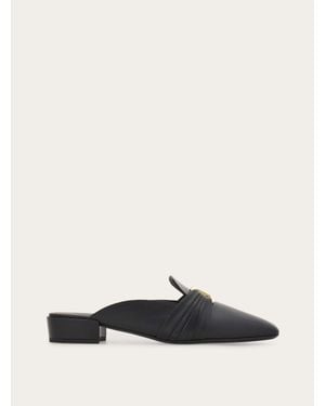 Ferragamo Gancini Ornament Mule - White