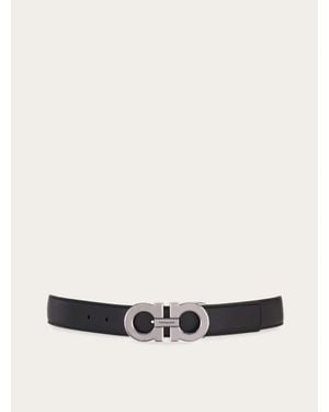 Ferragamo Reversible And Adjustable Gancini Belt - White