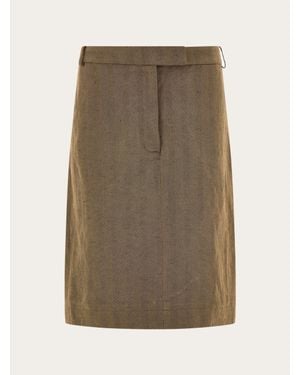 Ferragamo Knee Length Skirt - Natural