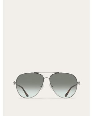 Ferragamo Aviator Frame Sunglasses - Metallic