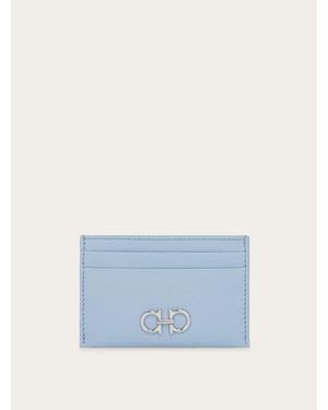 Ferragamo Gancini Credit Card Holder - Blue