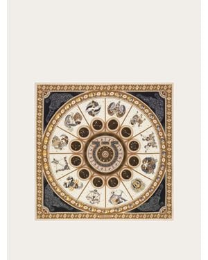 Ferragamo Horoscope Print Silk Scarf - Natural