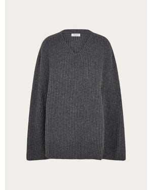 Ferragamo Cashmere Blend Cape - Grey