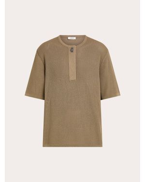 Ferragamo Knitted Polo Shirt - Natural