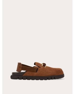 Ferragamo Gancini Buckle Mule - Brown
