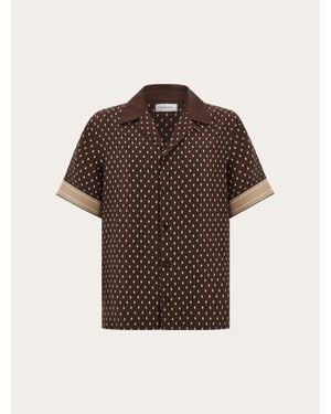 Ferragamo Habotai Silk Shirt - Brown