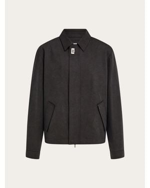Ferragamo Washed Canvas Blouson - Black