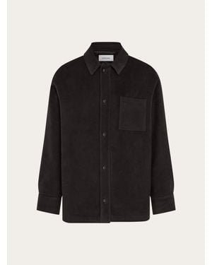 Ferragamo Hombre Sobrecamisa De Pana Lisa Marrón - Negro