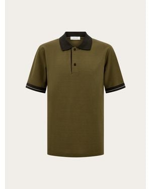Ferragamo Short Sleeve Polo Shirt - Green