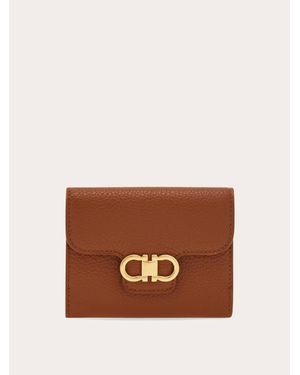 Ferragamo Gancini Compact Wallet - Brown