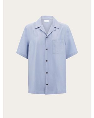Ferragamo Short Sleeve Silk Shirt - Blue