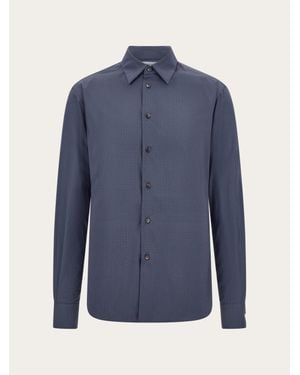 Ferragamo Micro-Patterned Shirt - Blue