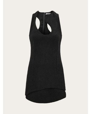 Ferragamo Bouclé Dress - Black