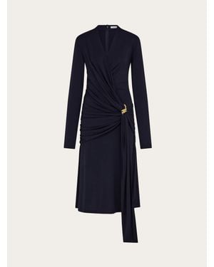 Ferragamo Midi Wrap Dress - Blue