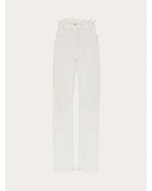 Ferragamo Mujer Vaqueros 5 Bolsillos Blanco