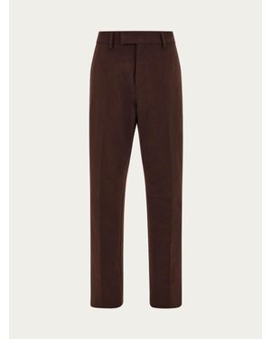 Ferragamo Cotton Cashmere Chinos - Brown