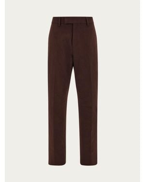 Ferragamo Cotton Blend Chinos - Brown