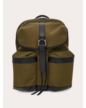 Ferragamo Canvas Backpack - Green