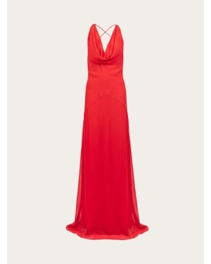 Ferragamo Silk Evening Dress - Red