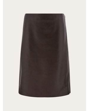 Ferragamo Mujer Falda Recta Marrón