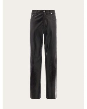 Ferragamo Five Pocket Nappa Pants - Black