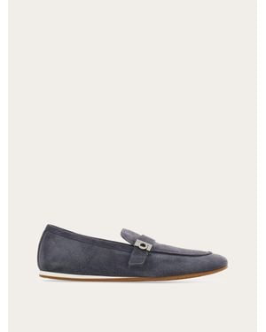 Ferragamo Uomo Mocassino Con Fibbia Hug Taglia - Blu