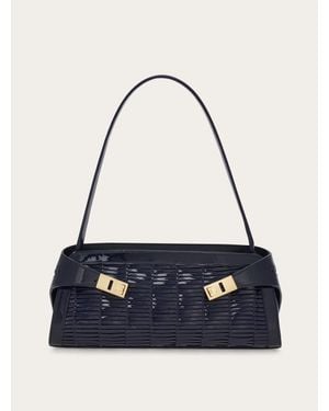 Ferragamo Damen Schultertasche Hug East-West (S) - Blau
