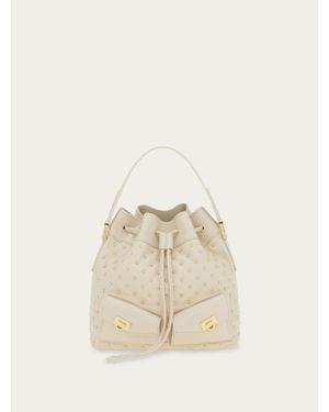 Ferragamo Damen Multipocket-Beuteltasche - Natur