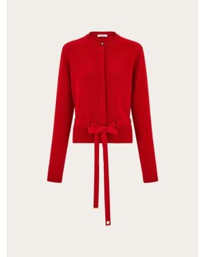 Ferragamo Damen Cardigan Mit Gürtel - Rot