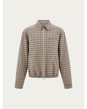 Ferragamo Check Bomber Jacket - Blue