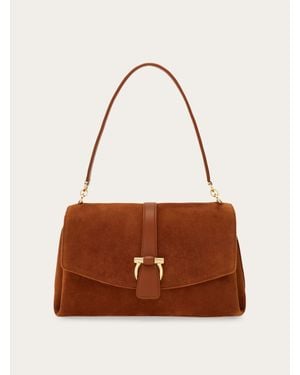 Ferragamo Mia Shoulder Bag (S) - Brown