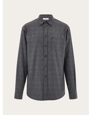 Ferragamo Herren Kariertes Hemd - Grau