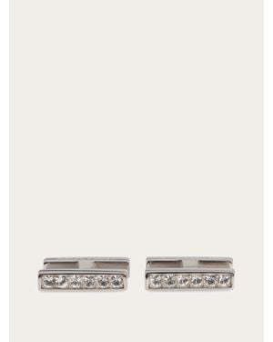 Ferragamo Crystal Embellished Cufflinks - Natural