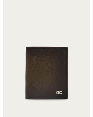Ferragamo Hommes Porte-Cartes De Crédit Micro Gancini Vert - Blanc