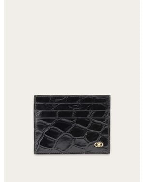 Ferragamo Gancini Credit Card Holder - Black