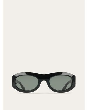 Ferragamo Oval Frame Sunglasses - Black