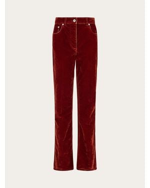 Ferragamo Mujer Pantalones 5 Bolsillos Rojo
