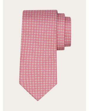 Ferragamo Turtles Print Silk Tie - Pink