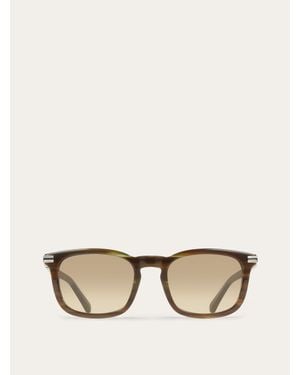 Ferragamo Rectangular Frame Sunglasses - Natural