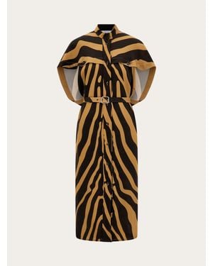 Ferragamo Twill Shirt Dress - Metallic