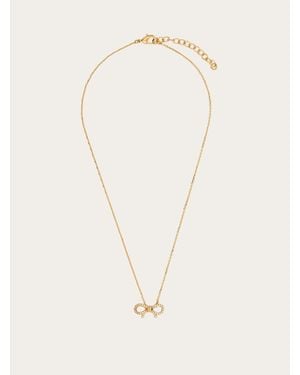 Ferragamo Vara Bow Pendant Necklace - Natural