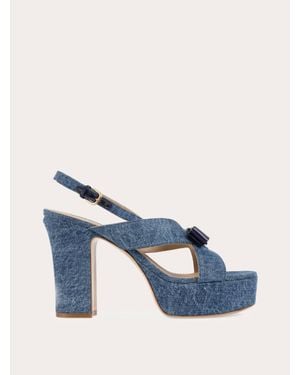 Ferragamo Vara Bow Platform Sandal - Blue