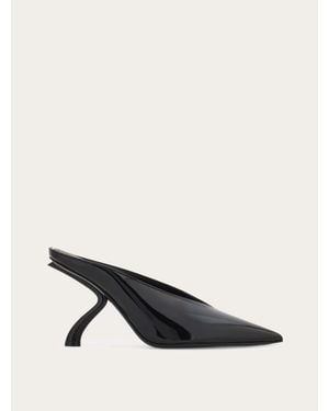 Ferragamo S-Shaped Heel Mule .5 - Black