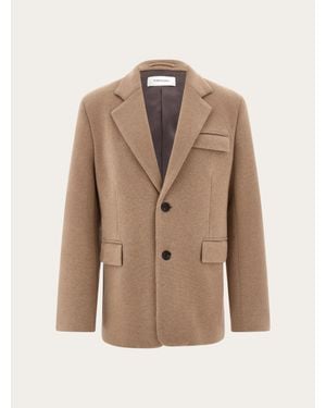 Ferragamo Jersey Interlock Blazer - Natural