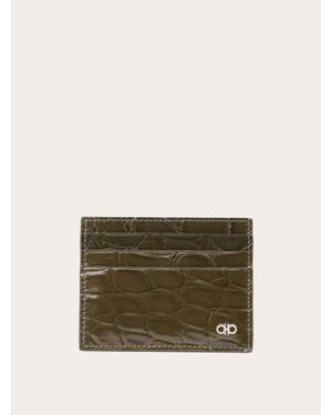 Ferragamo Gancini Credit Card Holder - Natural