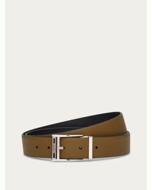 Ferragamo Hombre Cinturón Reversible Y Ajustable Marrón - Neutro