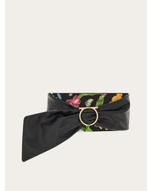 Ferragamo Mujer Cinturón Ajustable Tipo Fajín - Negro